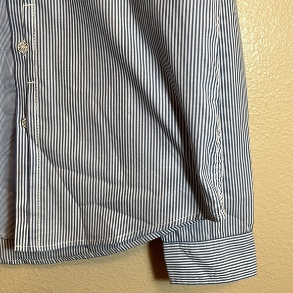 *3/$15* Speed Gear Blue Stripe Long Sleeve Button Down Shirt - Picture 6 of 13